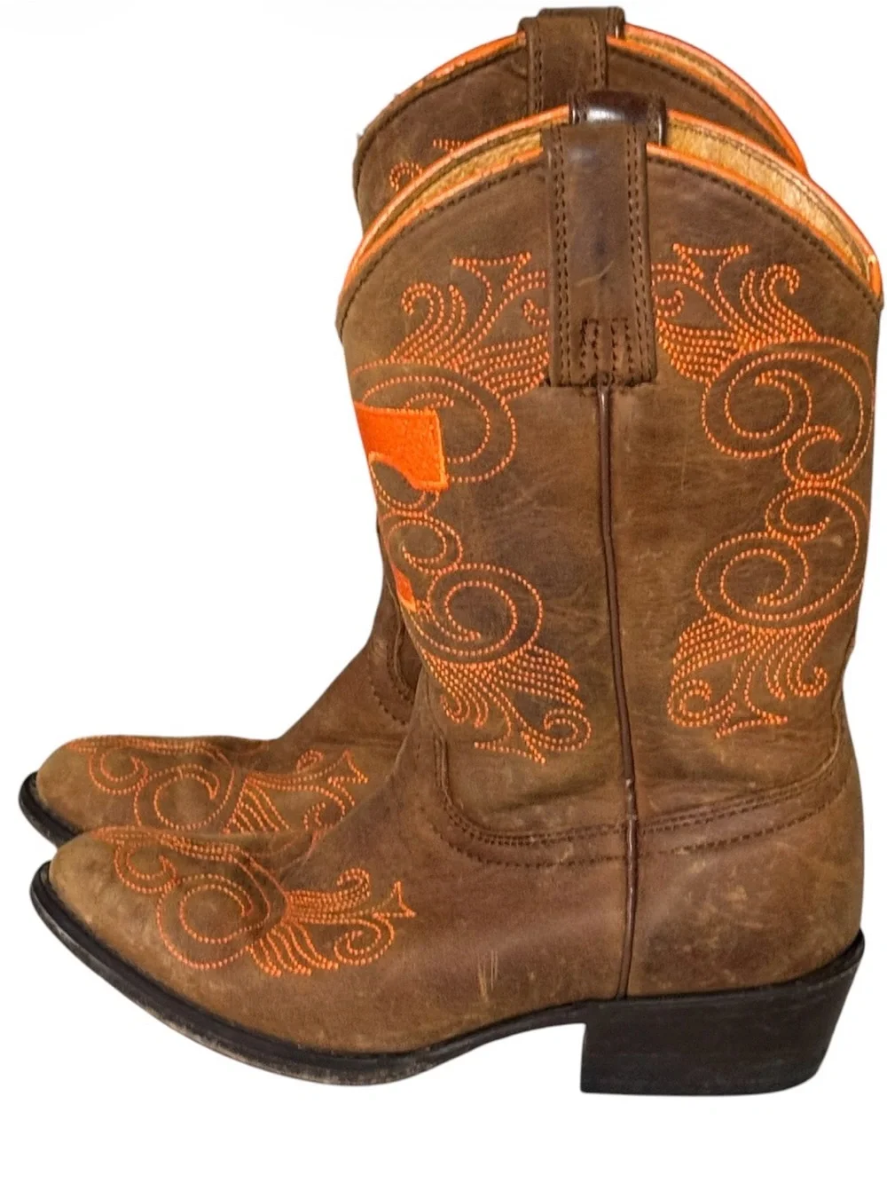 Someday university of Tennessee Youth Size 13 Brown Western Cowboy Boots
